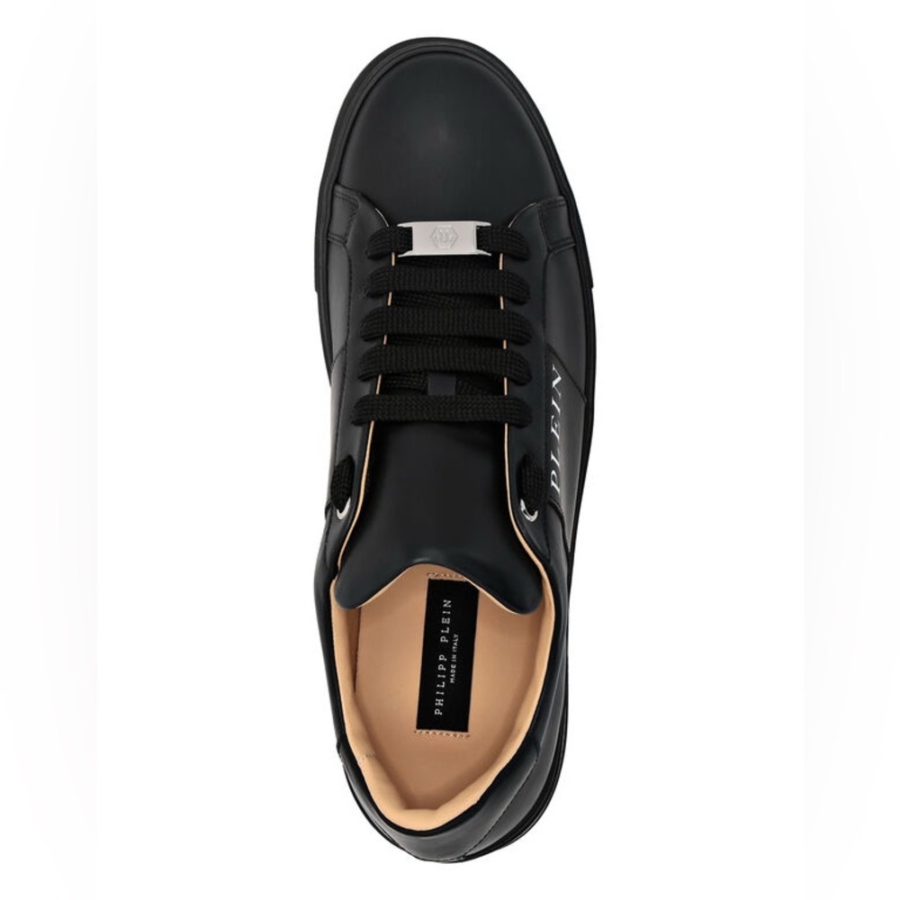 Philipp Plein Nappa Leather Lo-Top Black Sneakers - Picture 7 of 15
